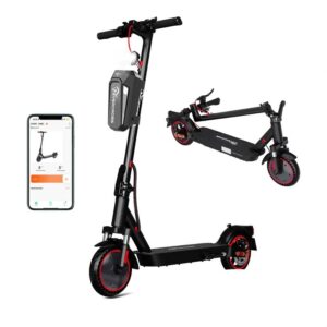 Tragbarer Elektroroller für Erwachsene – 630W Motor, bis zu 16 MPH, 18 Meilen Reichweite, 8,5″ Vollgummireifen, klappbar, LCD-Display, App-Steuerung, Dual-Scheibenbremsen