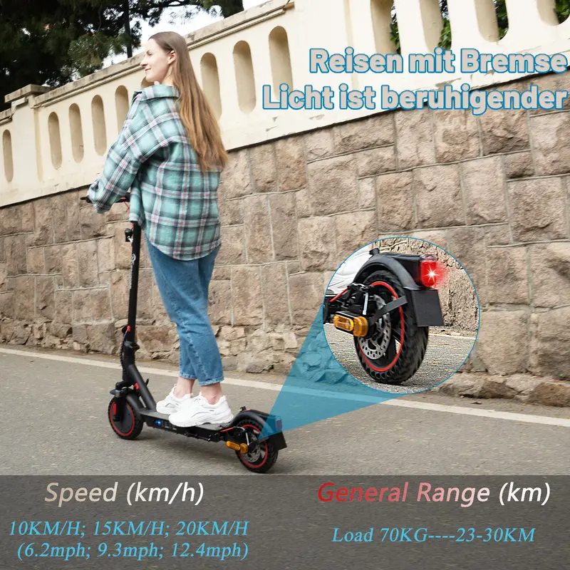 Tragbarer Elektroroller für Erwachsene – 630W Motor, bis zu 16 MPH, 18 Meilen Reichweite, 8,5″ Vollgummireifen, klappbar, LCD-Display, App-Steuerung, Dual-Scheibenbremsen - Image 3