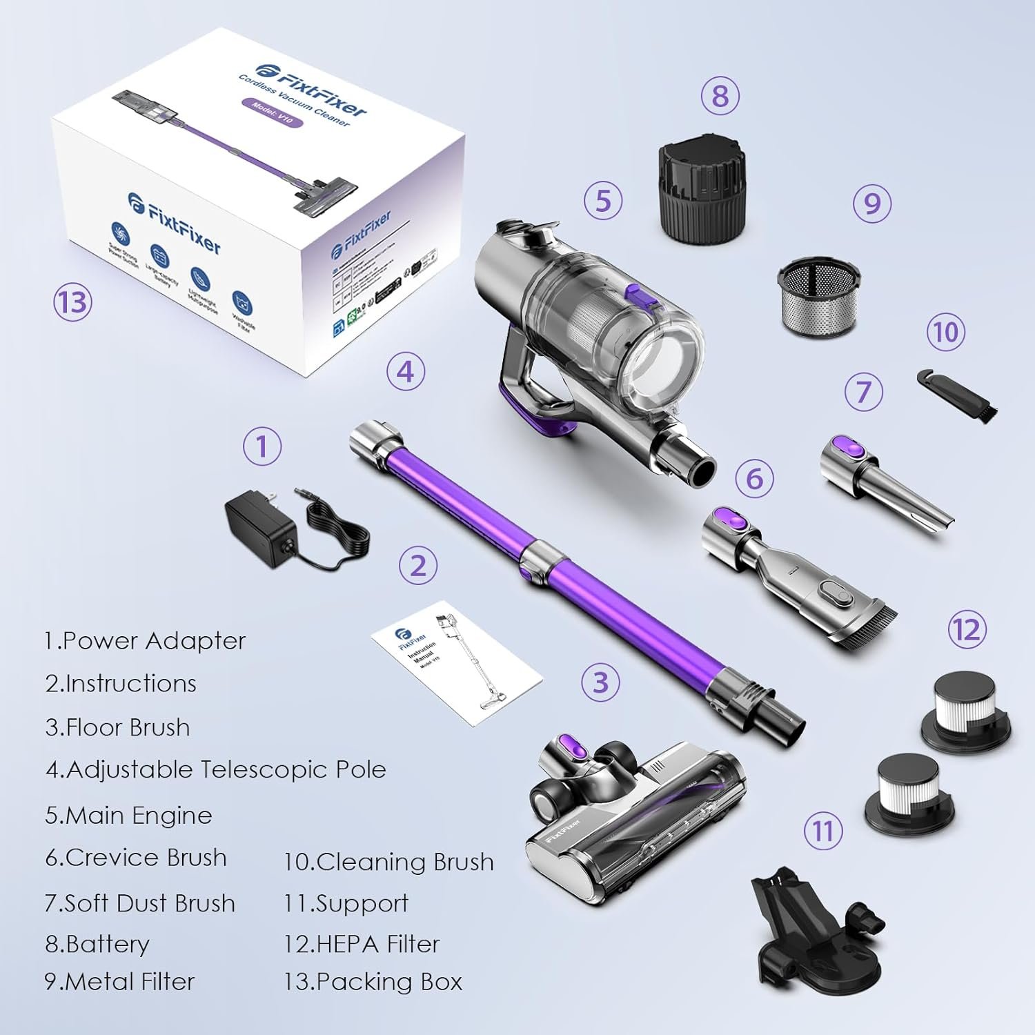 Lubluelu-Cordless Self-Standing Vacuum Cleaner, 25KPa leistungsstarke Saugkraft, 220W Stick Hoover für Tierhaare, Hartböden und Teppiche, 600ml Mülleimer - Image 7